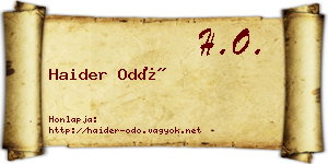 Haider Odó névjegykártya